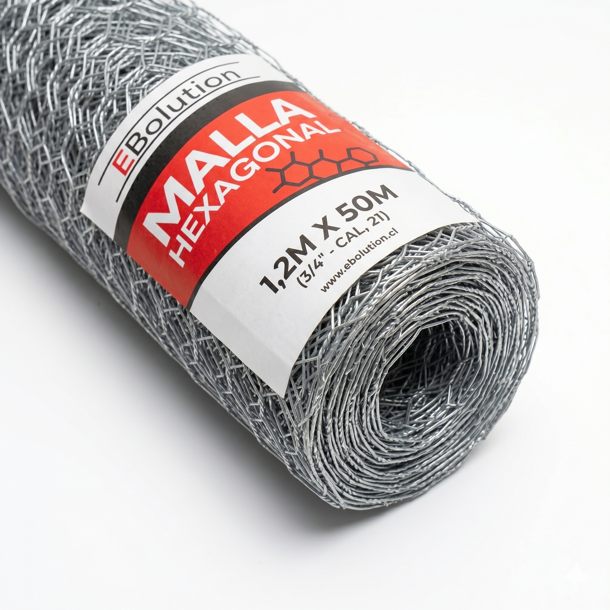 Malla Hexagonal 1,2m x 50m (3/4" - Cal, 21) Ebolution
