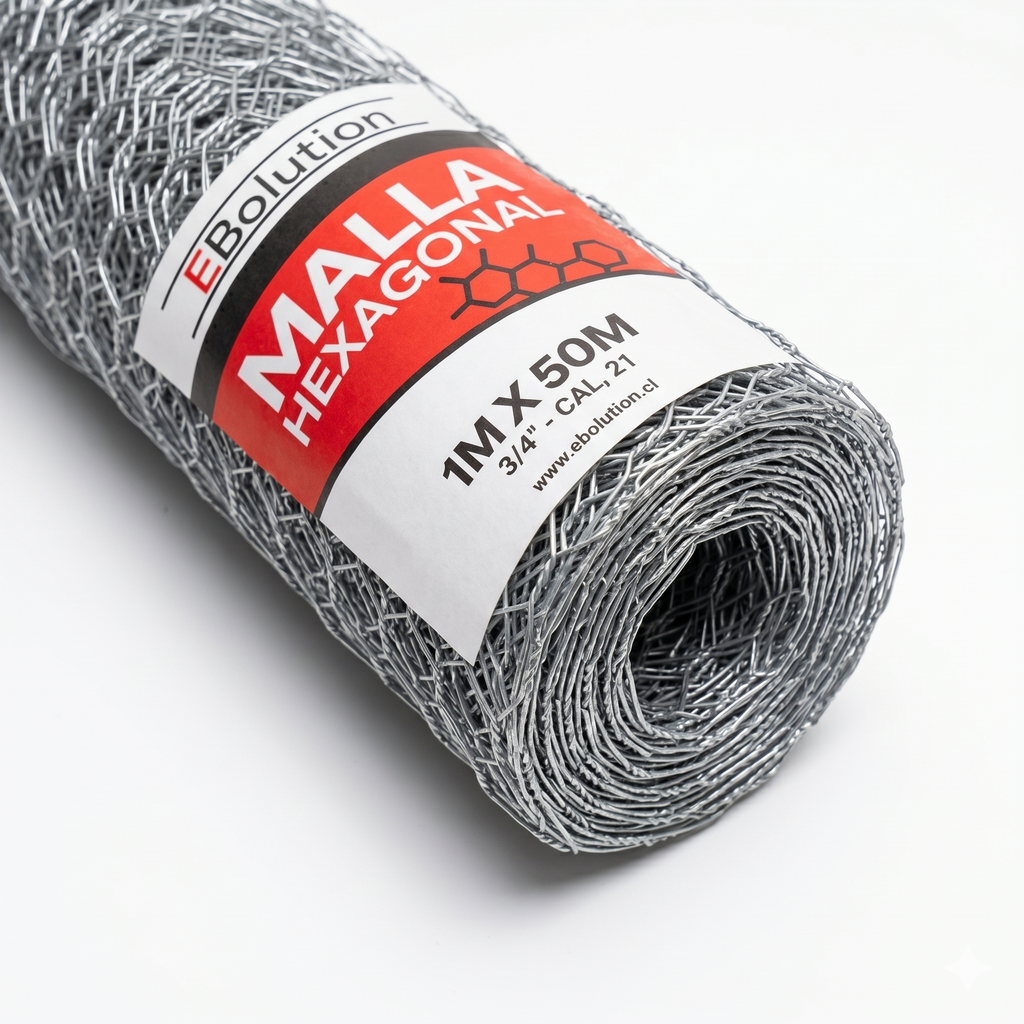 Malla Hexagonal 1,0m x 50m (3/4" - Cal, 21) Ebolution