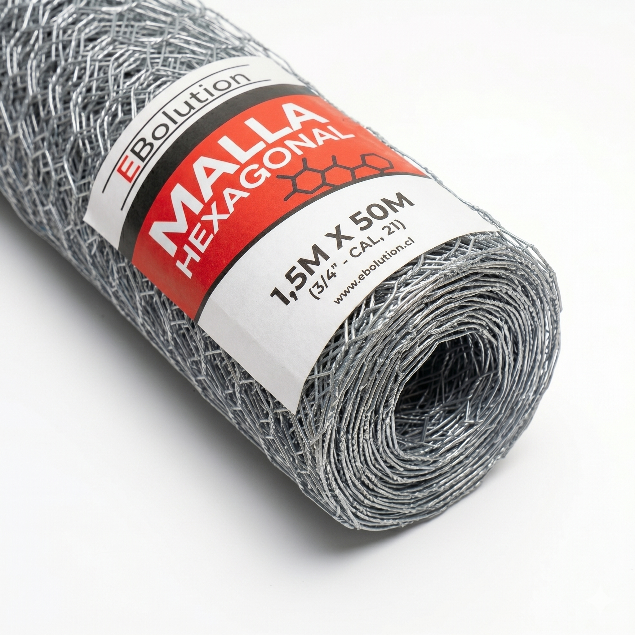 Malla Hexagonal 1,5m x 50m (3/4" - Cal, 21) Ebolution