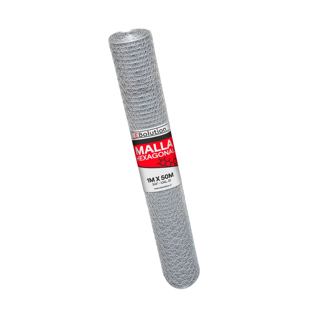 Malla Hexagonal 1,0m x 50m (3/4" - Cal, 21) Ebolution