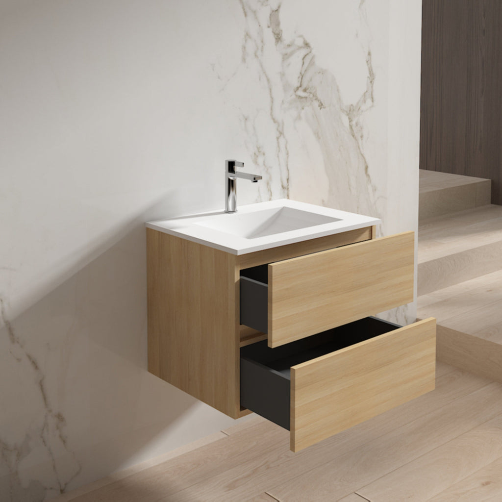 Mueble de Baño 2 Cajones Madera clara Ebolution