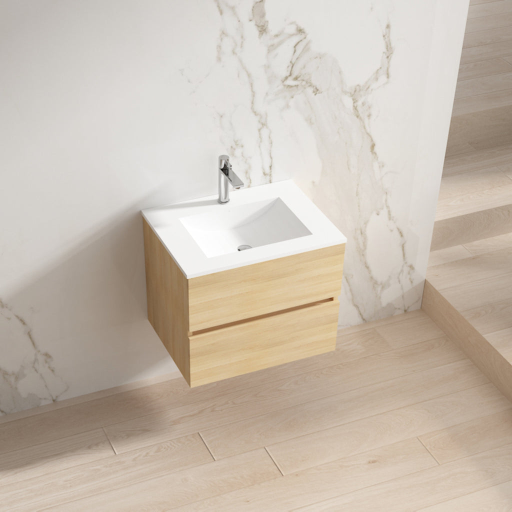 Mueble de Baño 2 Cajones Madera clara Ebolution