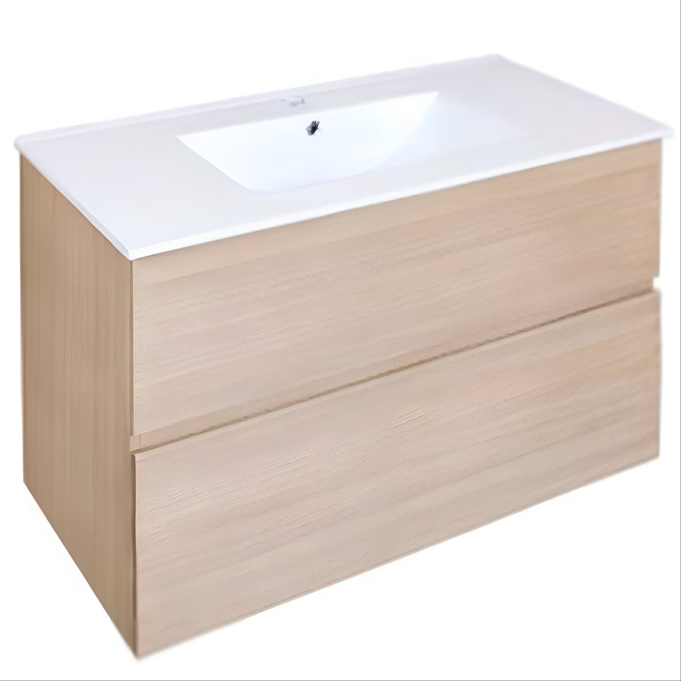 Mueble de Baño 2 Cajones Madera clara Ebolution